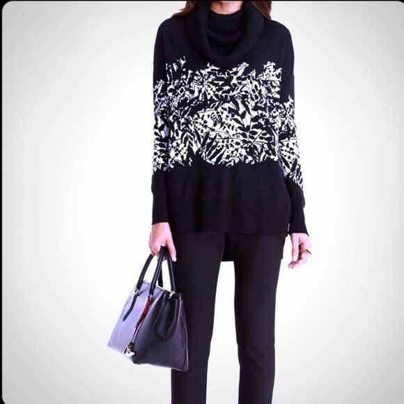 Diane von Furstenberg 'Ahiga' Floral Jacquard Cowl Neck Sweater - Picture 3 of 16